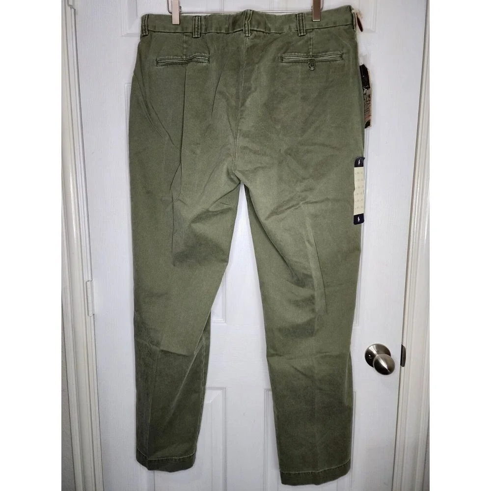 Polo Ralph Lauren Pants Size 38x30 Chino Straight Cotton Dark Sage Green‎ NWT